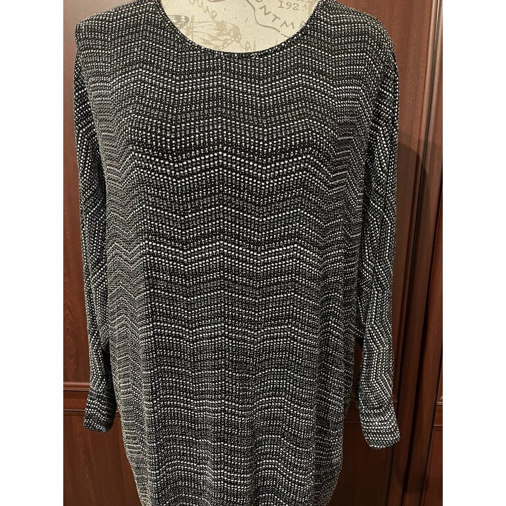 Stretch Tunic Party Dress Black/silver Size S/M 42- 44 QED London